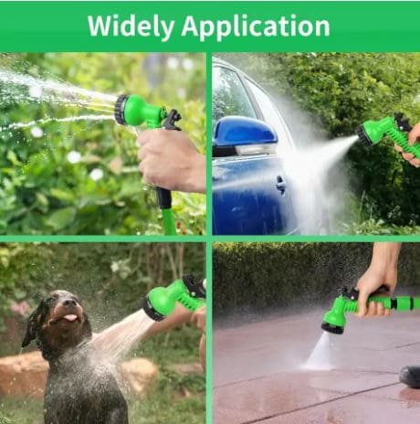 Expandable Garden Water Hose Pipe with 7-Function Spray Nozzle – Lightweight & Durable for Garden, Car, Home, Pet Use