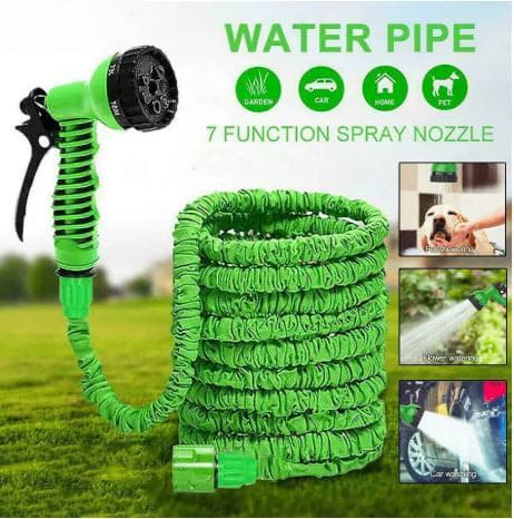 Expandable Garden Water Hose Pipe with 7-Function Spray Nozzle – Lightweight & Durable for Garden, Car, Home, Pet Use